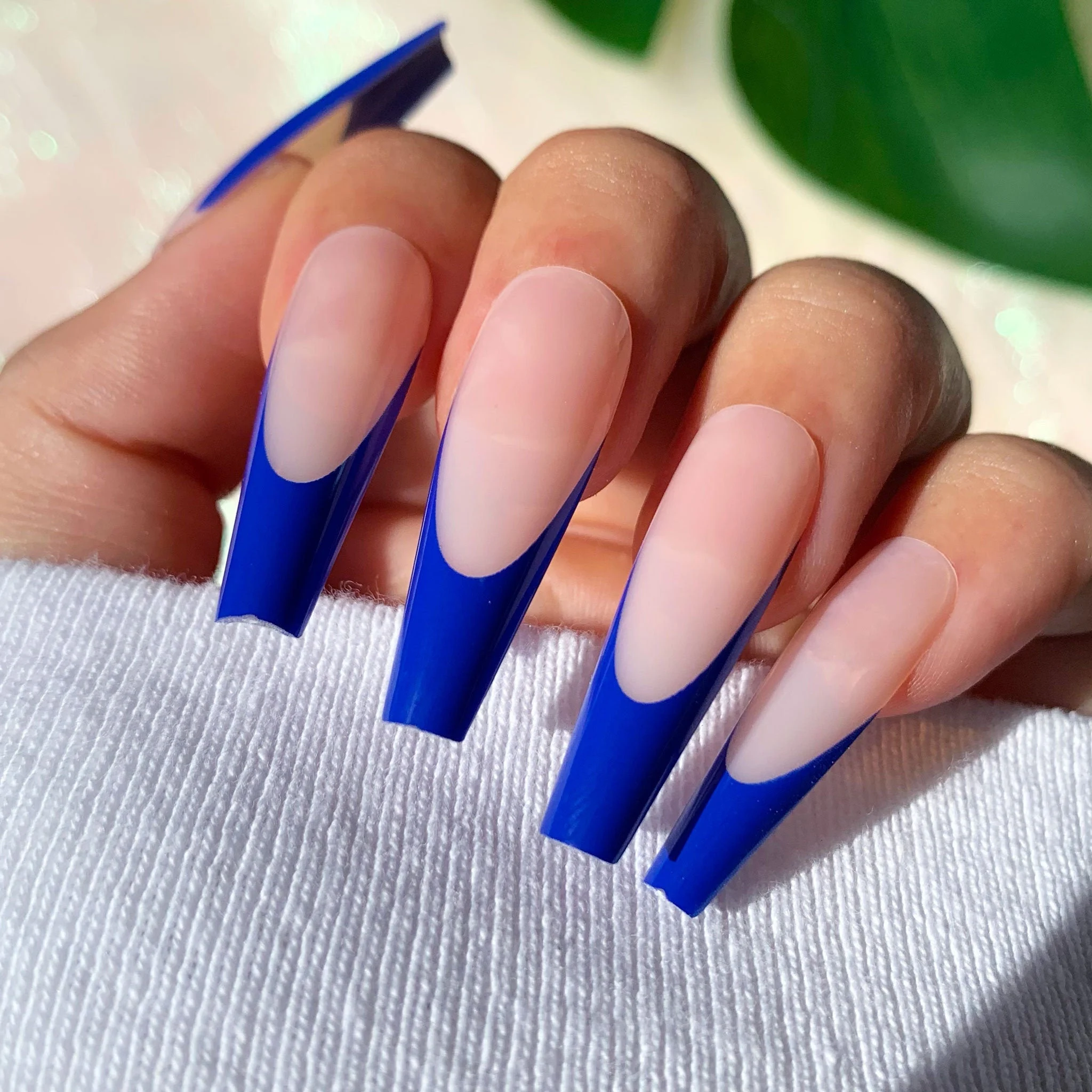 Sky Blue French Tip Nails
